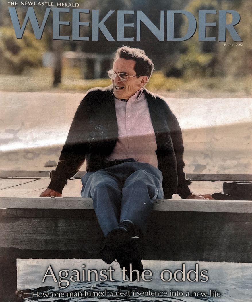 Paul Kraus on the cover of the Newcastle Herald's Weekender, July 2002